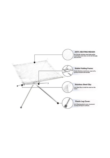 Madfox Fire Rack Katlanır Ateş Sehpası Brülör Çok Renkli