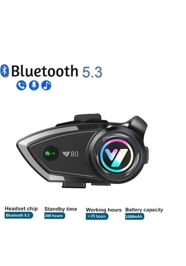 Y80 Kablosuz Bluetooth Motosiklet Kask Kulaklık Intercom Kaliteli