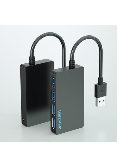 Usb 3.0 Dağıtıcı 4 Port Super Speed Veri Hub Adaptörü Notebook Laptop Pc İçin Slim