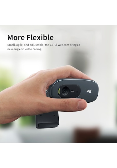 Ranyeek Logitech C270i Webcam 720p 30fps 5mp Otomatik Işık Düzeltme Gürültü Azaltıcı Mikrofon Evrensel Klem Laptop Bilgisayar İçin