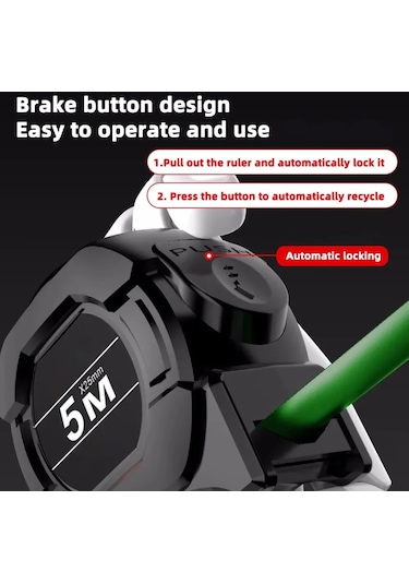 5 M X 19mm Ölçme Geri Çekilebilir Metrik Ağaç İşleme Kilitleme Kendinden Aracı Anti Korozyon Ölçü Çelik Cetvel Bant Metrik Paslanmaz