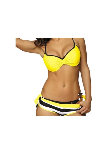 Mufunye 2019 Yeni Model Kadın Bikini Mayo, Orta Bel, Europe Stili, Sarı, M Beden - Hafif, Dayanıklı, Outdoor Aktivitelere İdeal Diğer