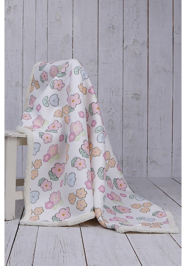 Çiçek Bebek Battaniyesi Kalın Koyun Tüyü Battaniye Karışık Renk