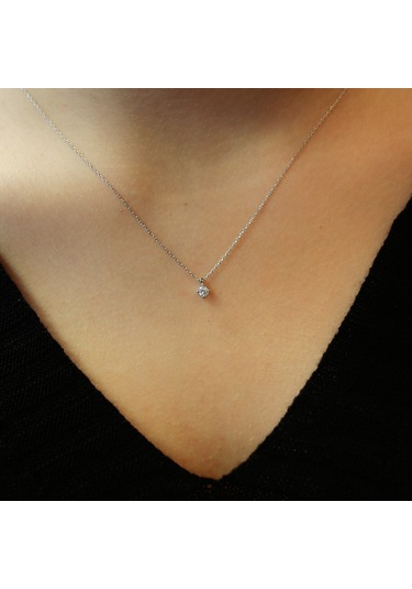 Lova 0,11 Karat Pırlanta Tektaş Kolye - 2030009