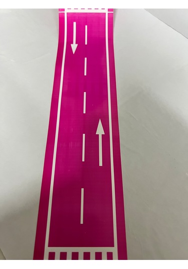 Aysan Etiket Otobant Çocuklar İçin Yol Yapım Bantı 7cm X 10 Metre Beyaz - Pembe