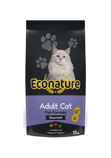 Econature Gurme Balıklı Yetişkin Kedi Maması 15 KG