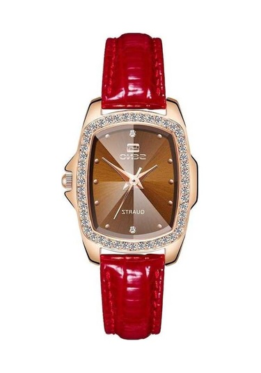 Novahub Kahverengi Vintage Kare Deri Kuvars Bayan Saat - Seno Marka - Günlük Kullanım İçin Çok Renkli