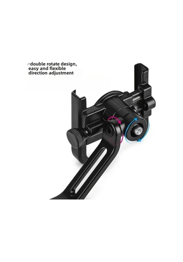 Xuweiwei Siyah Bisiklet Scooter Motosiklet İçin Ayarlanabilir Alüminyum Alaşım Telefon Tutucu Bounce Testli Kaymaz Tasarım Siyah Pürüzsüz Yüzey Siyah