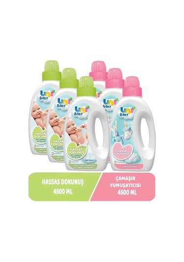 Çamaşır Deterjanı Sensitive 1500ml+yumuşatıcı 1500ml Hassas/hipoalerjenik Karma -6 Lı Set 100 ML