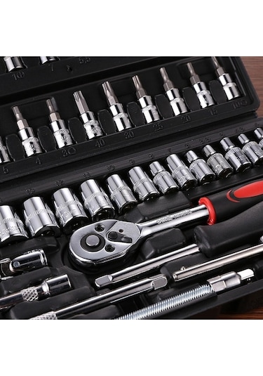 Yeni Nesil Lokma Anahtar Tamir Takımı 53 Adet 1/4 Cırcır Tork Anahtarı Soket Seti Oto Tamir Seti