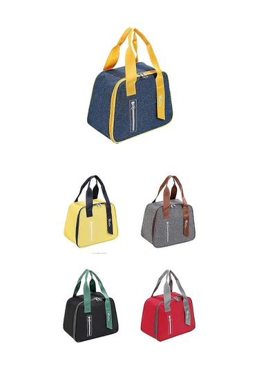 Yalıtımlı Öğle Yemeği Çantası Yumuşak Sızdırmaz Okul Öğle Yemeği Çantası Ofis, İş, Okul, Piknik, Plaj, Erkekler Ve Kadınlar İçin Yeniden Kullanılabilir Öğle Yemeği Çantası Sarı Çok Renkli