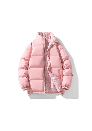 Sımıcg Çift Taraflı Stand Yaka Sıcak Ceket-pembe Pembe