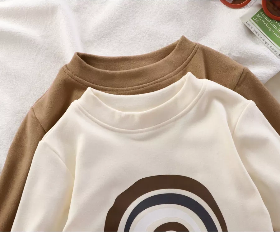 Liwen Kids Bebek İçin Uzun Kollu Çocuk Kazak Sweatshirt 179848729 Kahverengi