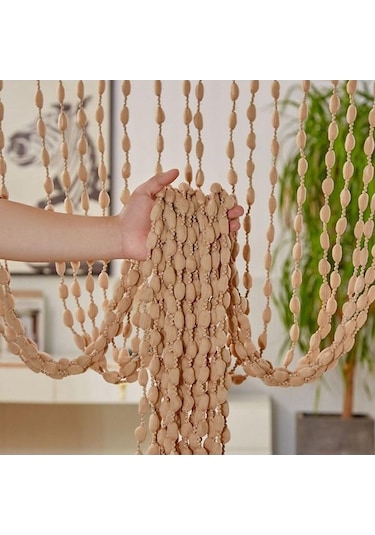 Novahub Şampanya Kapı Perdesi Boncuklu Dize Perde Püskül Oda Bölücü Ev Dekor Şampanya - Diğer Diğer Şampanya