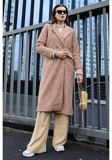 Giyim Dünyası Kadın Buklet Oversize Kaban Taba 001