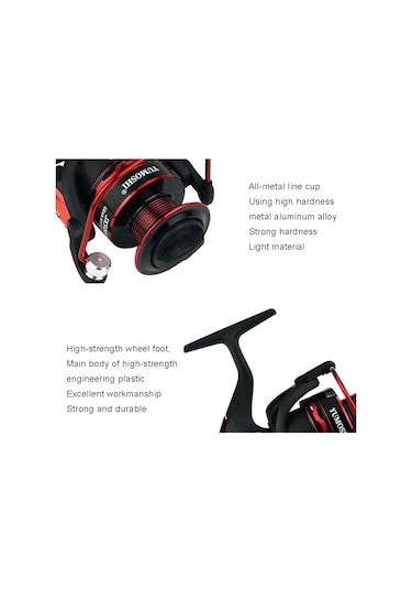 Sones Yumoshı Jx3000 Ahşap Saplı Metal Başlıklı Olta Makarası Döndürme Tekerleği