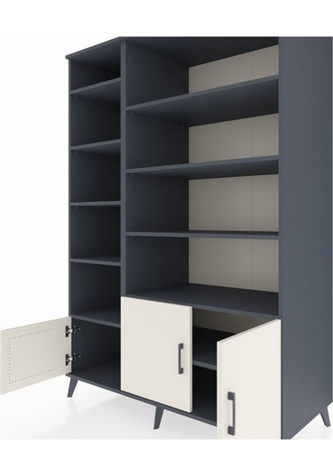 Kronos Dolap 10 Raflı 3 Kapaklı 132x59x195 Antrasit-aytaşı/an... Antrasit