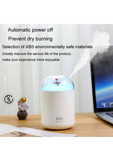 Sones 500ml Kar Adamı Nemlendirici Usb Masaüstü Büyük Kapasiteli Renkli Ortam Işığı Hava Nemlendirici