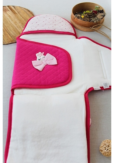 Pembe Kız Bebek Battaniyesi & Dış Kundak - %100 Pamuk Yenidoğan Ayaklı Uyku Tulumu Pembe