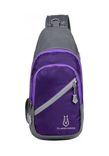 Tenfowee Hafif Ve Su Geçirmez Nylon Sırt Çantası, Kulaklık Delikli, Erkek Ve Kadınlar İçin Şık Ve Pratik Mor