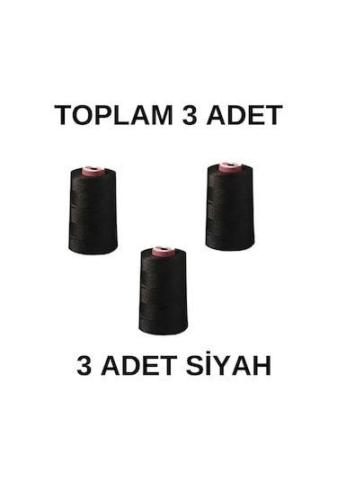 Overlok Ipliği Ev Tipi 3 Ad. Siyah