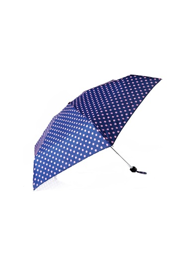 Biggdesign Moods Up Pembe Puantiyeli Lacivert Manuel Mini Şemsiye - Rüzgara Dayanıklı, Hafif, Renkli Tasarım Çok Renkli