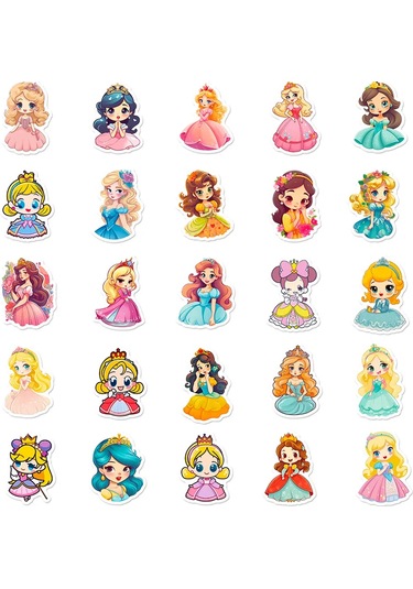Sticker Store Telefon İçin Prenses Sticker Etiketleri 50 Adet Büyük 299051105