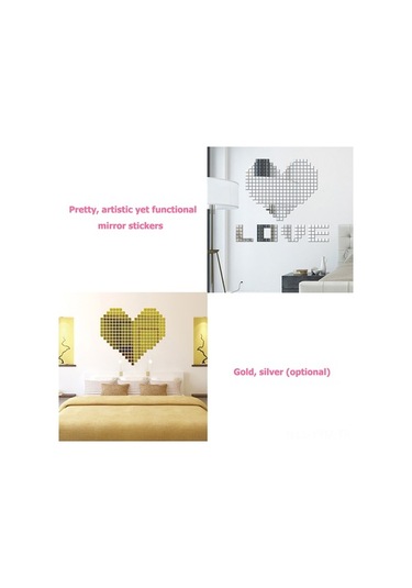 Dancemonkey 100 Adet 3b Aynalı Dekoratif Çıkartma - Ev/yatak Odası/mutfak İçin Gümüş Renk Gümüş