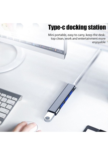 Venturemart 4 Port Usb Hub 3.0 Genişletici Tip C - Dizüstü Bilgisayar Aksesuarları Ve Macb İçin Usb Splitter