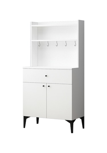 Armen Kahve Köşesi Mutfak Bangosu Çok Amaçlı Dolap Beyaz