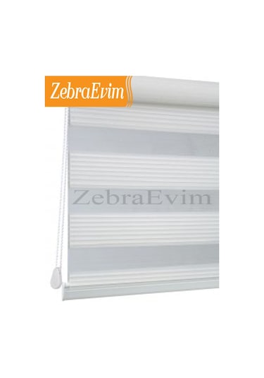 Zebraevim Trend Beyaz Piliseli Zebra Perde Yeni Sezon