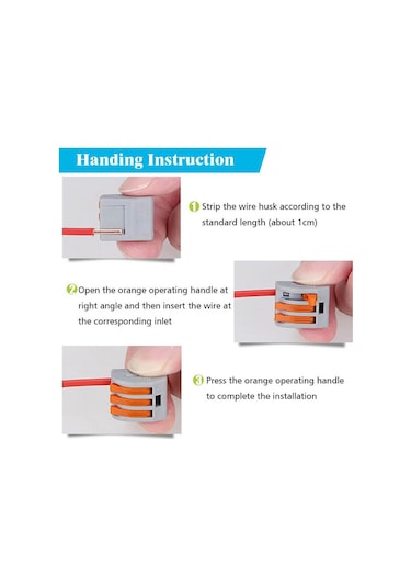 Koodmax 10 Adet Üçlü Kolay Kablo Tel Birleştirici Konnektör Vidasız Klemens - Hızlı Bağlantı Kesme