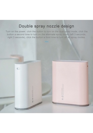 Dancemonkey Y10 Pist Çift Jet Nemlendirici Renkli Marquee Gece Lambası Ev Ofis İçin 1l Hava Temizleme Cihazı Pembe