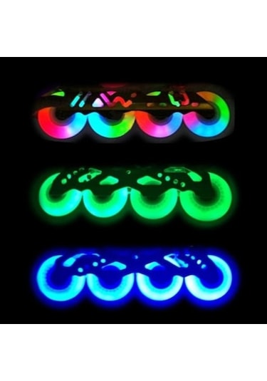 Fastbuy Bosphorusboutique Yeşil 76/80mm Paten Tekerlekleri, Led Işıklı, 4 Adet, 76 Mm Nj Yeşil Yeşil