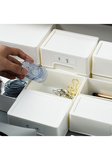 Konesam Küçük Boy Etiketli Bölmeli Çekmeceli Saklama Kutusu, Ev İçin Dayanıklı Malzeme, Kolay Kullanım, Classified Storage Box Diğer