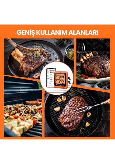 ThermoPro TP920 Cep Telefonu Kontrollü, Bluetooth ve Çift Problu Profesyonel Gıda Pişirme Termometre
