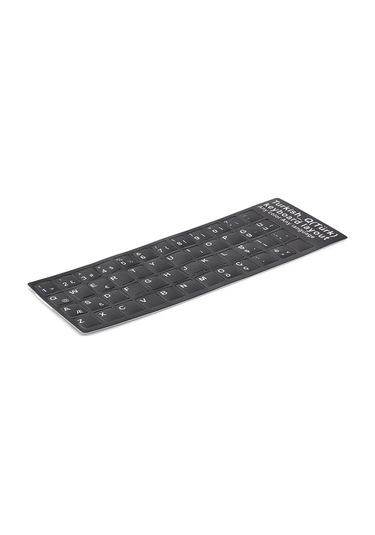2 Adet Klavye Sticker, Türkçe Q Klavye Etiketi Laptop Pc Sticker Siyah Pvc