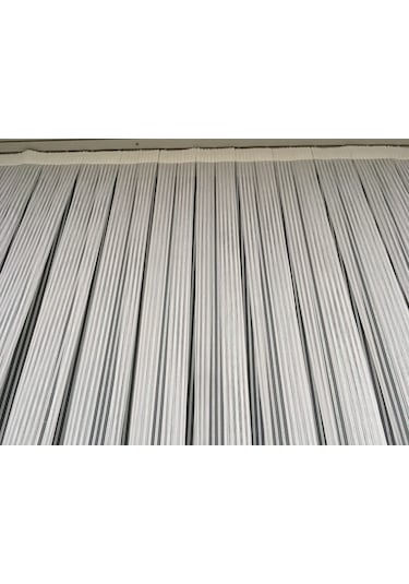 Perdefony Sedef Simli Çift Çizgili Tül Perde