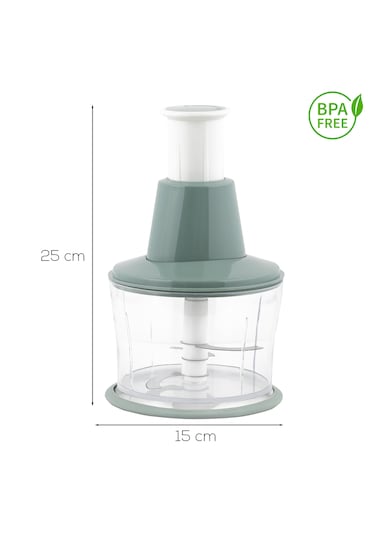 Porsima 232 Basmalı Pratik El Rondosu 3 Bıçaklı Blender Doğrayıcı 1000ml Yeşil Yeşil