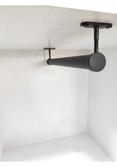 Dolap Askı Borusu Yuvarlak Siyah 70 Cm Siyah