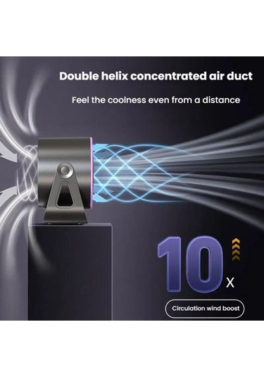 100 Vites Yüksek Hızlı Dolaşım Fan Şarj Edilebilir Masaüstü Dijital Ekran Turbo Duvara Monte Fan, Boyut:beyaz