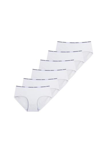 Likralı 6'lı Kutu Premium Günlük Kullanıma Uygun Bato Külot Amelıa G-008 F Beyaz