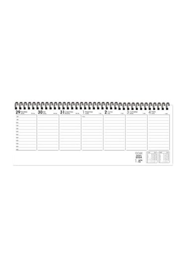 Keskin Color 2026 Haftalık Masa Ajandası 12x33 Cm Spiralli Çizgili