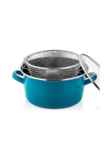 Protocol London Lüks İtalyan Emaye Fritöz Kızartma Tenceresi 22 CM 3.5 LT
