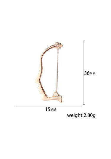 Gümüş Blucome Soyut Yarım Yüz Şekli Broşlar Çocuklar Için Altın Renk Pin Ceket Kısa Moda Aksesuarları Broş Rozeti Gümüş