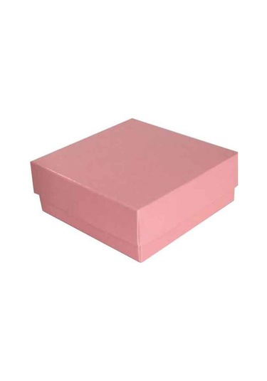 Komple Karton Kutu Düz Renk 9X9X3 Cm (25 Adet) Pembe N11.6972