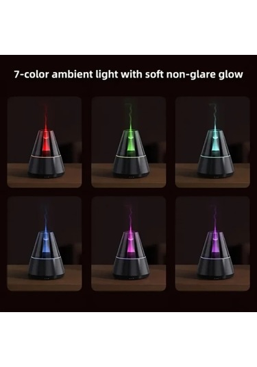 Techbloom Siyah Aa 09 Cool Ve Warm Nemlendirici Esansiyel Yağ Difüzörü 36v Usb Şarjlı 215 M2 Küçük Mekanlar İçin