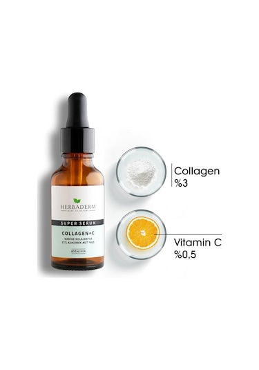 Herbaderm Sıkılaştırıcı ve Aydınlatıcı Kolajen + Vitamin C Super Serum 30 ML