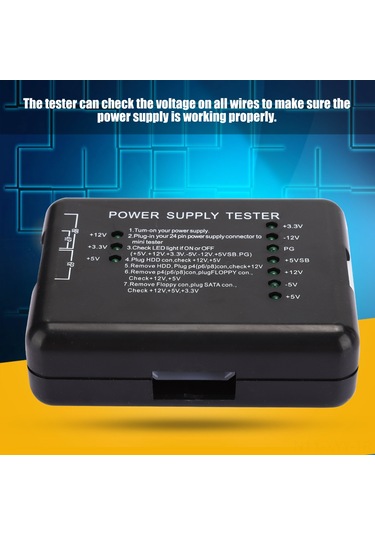 Yaleker Atx Güç Kaynağı Test Cihazı - Voltaj Kontrolü, Led Gösterge, Hızlı Arıza Tespiti, Bilgisayar Teknisyenleri İçin