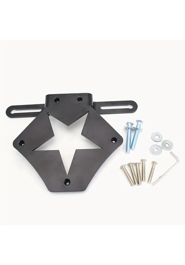 Xuweiwei Black- Metal Yan Çanta Braketi Dayanıklı Metal Ayarlanabilir Motosiklet Aksesuarları Yıldız Desen